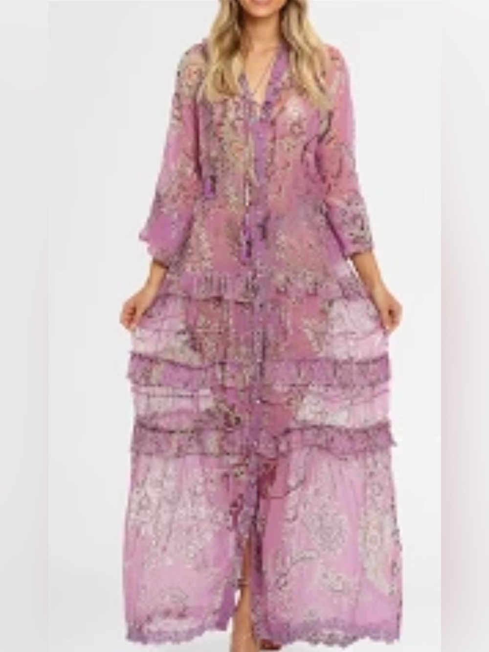 Hemant and Nandita Mavi kaftan maxi dress orchid - Picture 4 of 4
